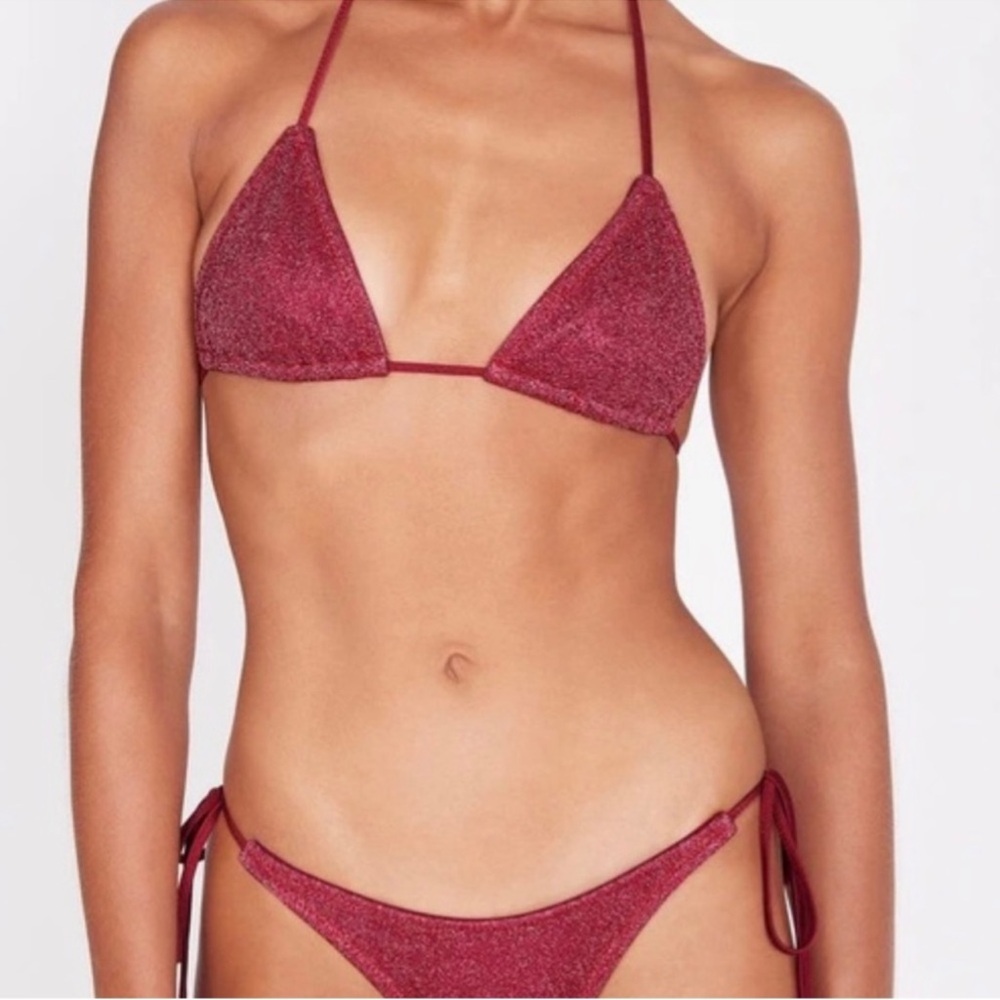 triangl swimwear Shimmering Burgundy Triangle Bikini